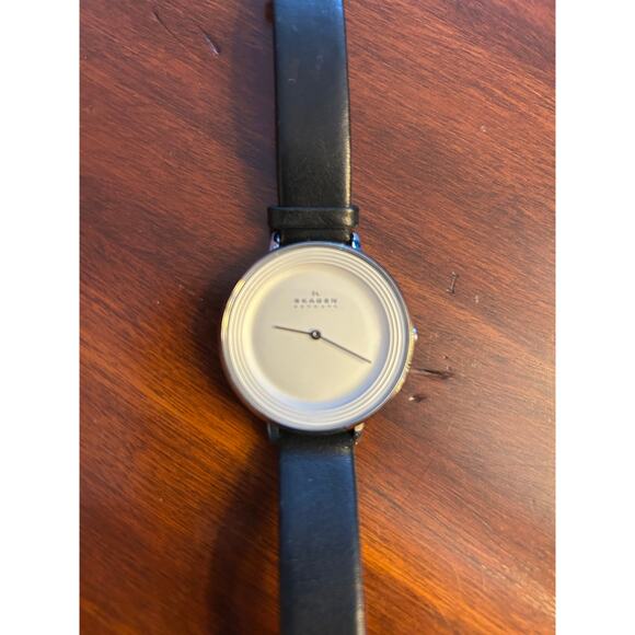 Skagen Scandinavian Minimalist Watch | Black Leather & Silver main image 6
